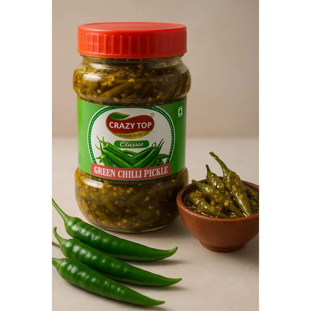 Crazy Top Classic Green Chilli Pickle 500g