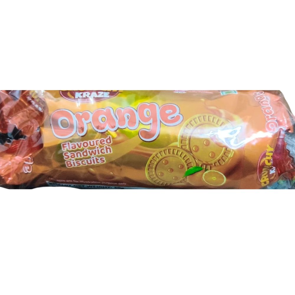 Orange Flavoured Crunchy Kraze Sandwich Biscuits 30g 10pes